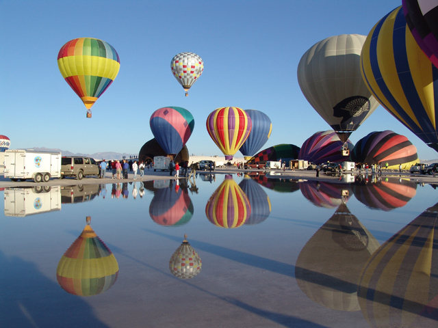 Hot Air Balloons Reflection - White Sands Hot Air Balloon Invitational 2009