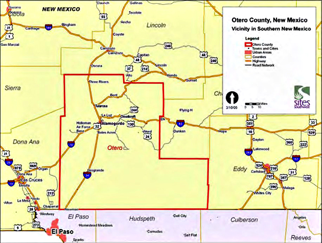 Otero County, New Mexico  Vicinity in Southern New Mexico