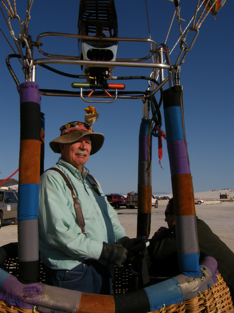 Balloon pilot ready for take-off at White Sands September 2008