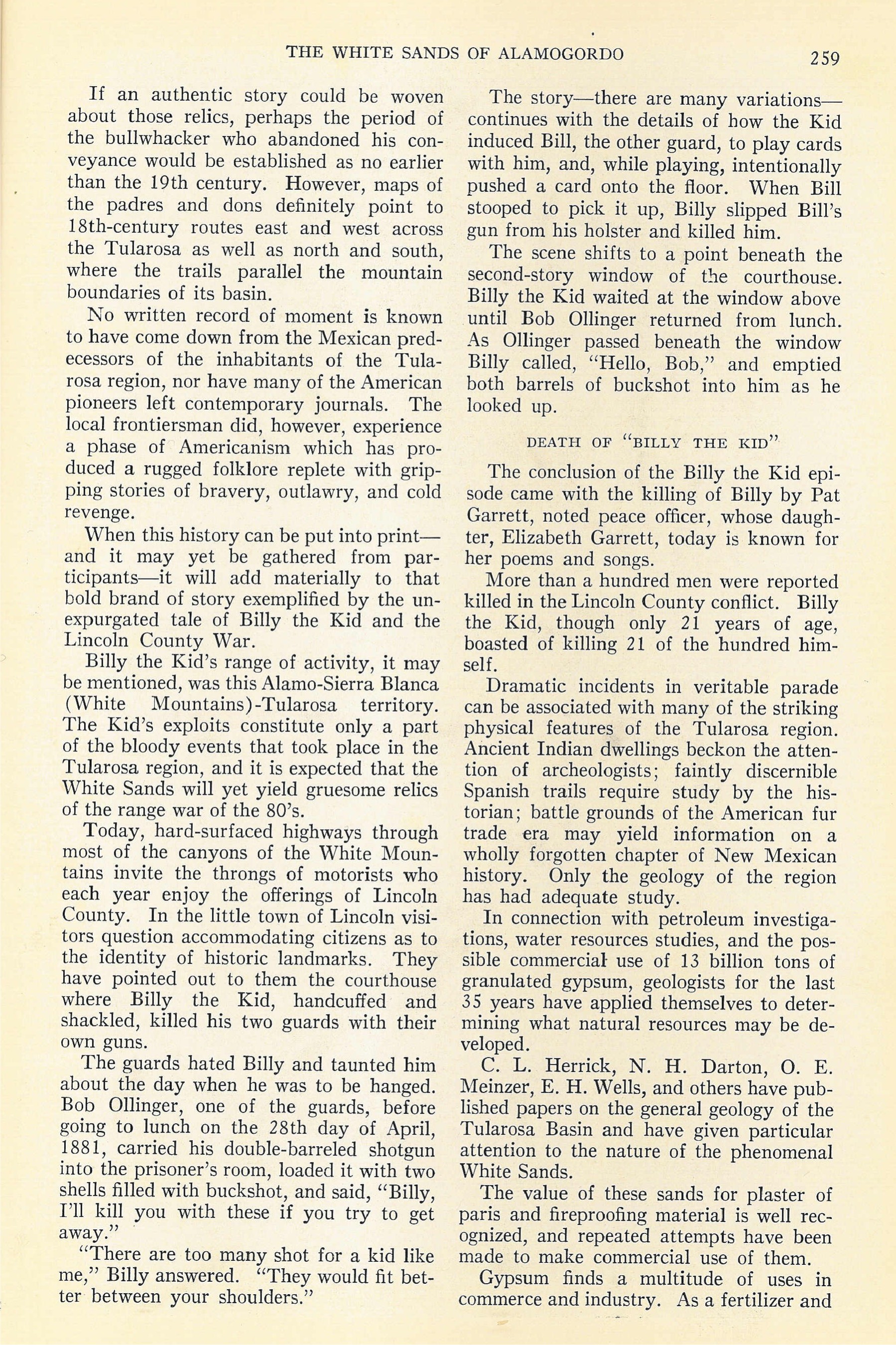 The White Sands of Alamogordo - National Geographic, August 1935